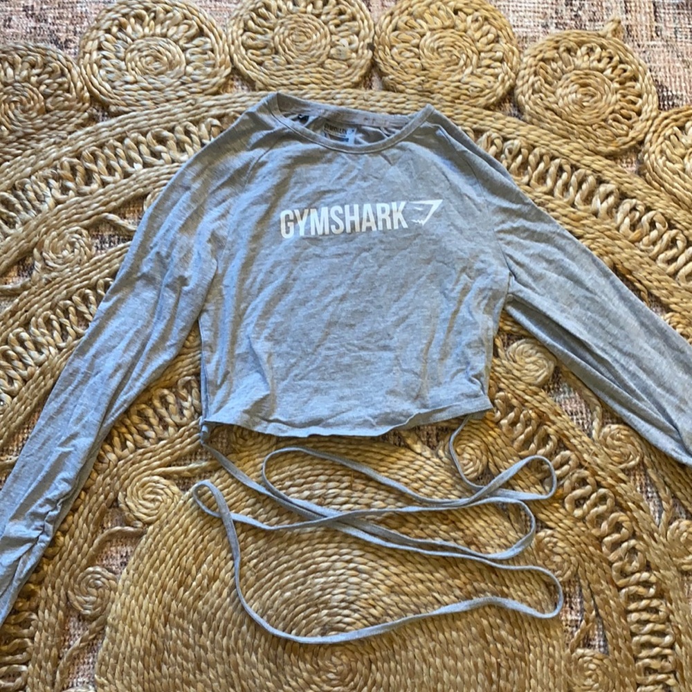 NWOT Gymshark Long Sleeve Ribbon Crop Top Sz S